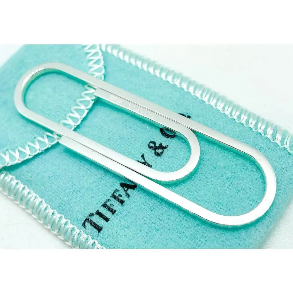 Tiffany & Co Sterling Silver Paperclip Money Clip Holder 2.5
